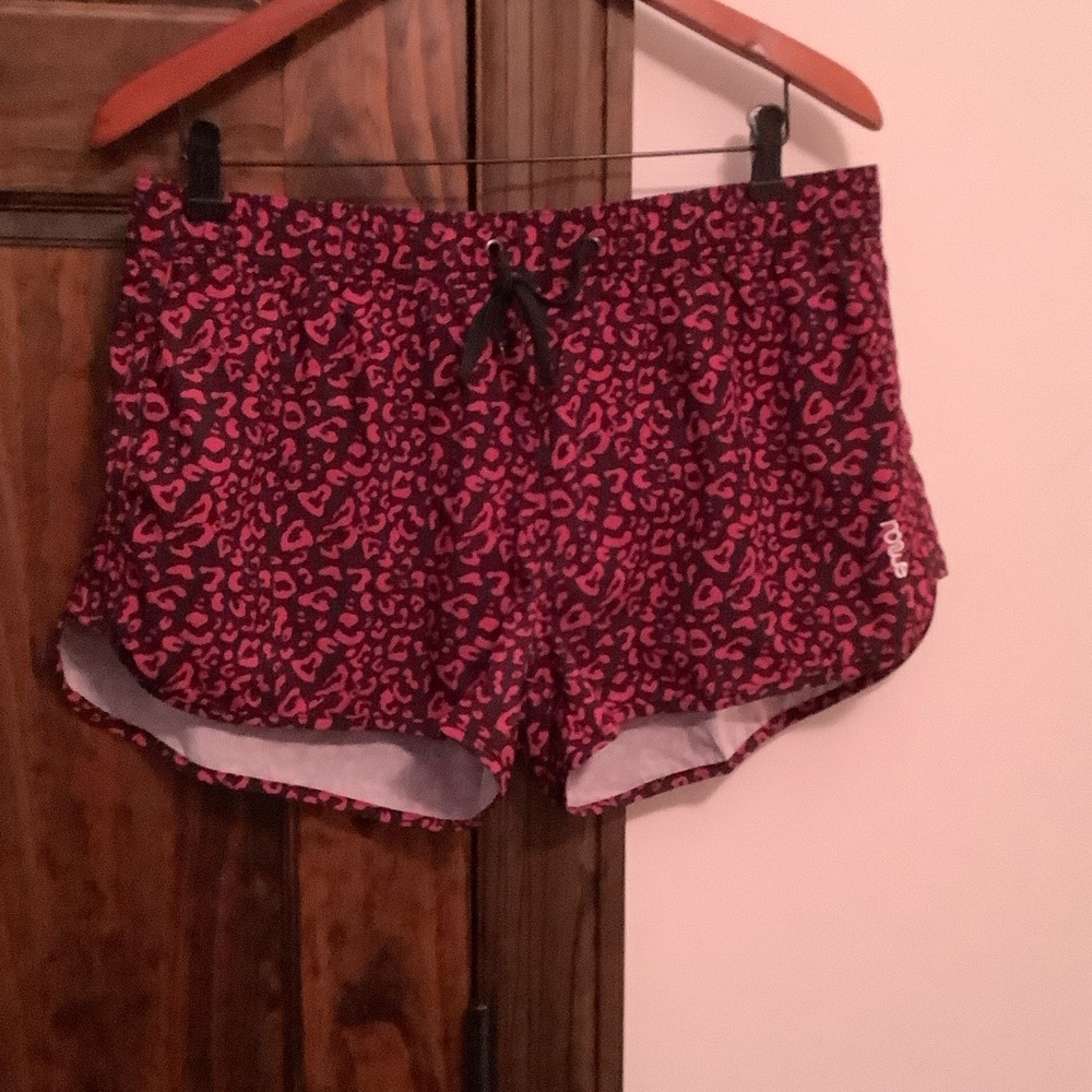 Women's Pink Leopard Print Swim Shorts